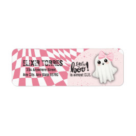 ピンクの幽霊リトルブーはほとんど赤ちゃんシャワー ラベル