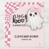 ピンクの幽霊リトルブーはほとんど赤ちゃんシャワー ワインラベル (シングルラベル)