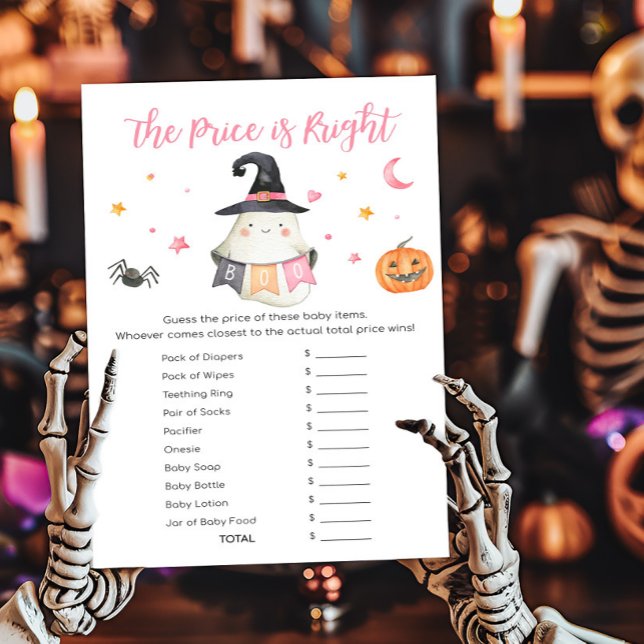 ピンクの幽霊リトルブー価格は右ゲーム (Little Boo Baby Shower The Price is Right Game)