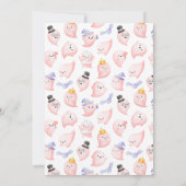 ピンクの幽霊少しブーはほとんど赤ちゃんシャワーが必要 招待状 (裏面)