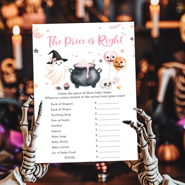 ピンクの幽霊 リトルブー 価格は正解ゲーム (Girl Little Boo Baby Shower The Price Is Right Game)