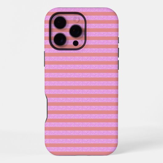 ピンクの幾何学ストライプ  iPhoneケース (裏面)