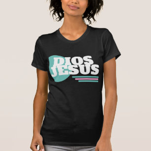 ピンクの幾何学模様で信仰を表現するDiosクリスチャンスラング Tシャツ