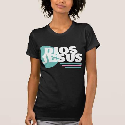 ピンクの幾何学模様で信仰を表現するDiosクリスチャンスラング Tシャツ (正面)