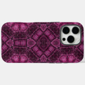 ピンクの幾何学模様と曼荼羅の花の光 Case-Mate iPhoneケース (裏面 (横))