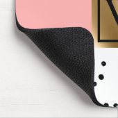 ピンクの幾何学的および水玉模様 マウスパッド (コーナー)