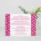 ピンクの幾何学的な三角形のインフォメーションカード 招待状 (スタンド正面)