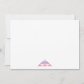 ピンクの幾何学的な三角形のウェディングエンゲージメントパーティー 招待状 (裏面)