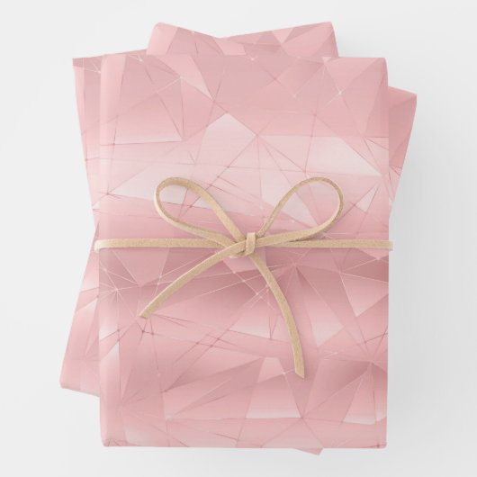 ピンクの幾何学的な三角形のグリッターがかっこいいおしゃれなラッピングペーパー ラッピングペーパーシート (インサイチュ)