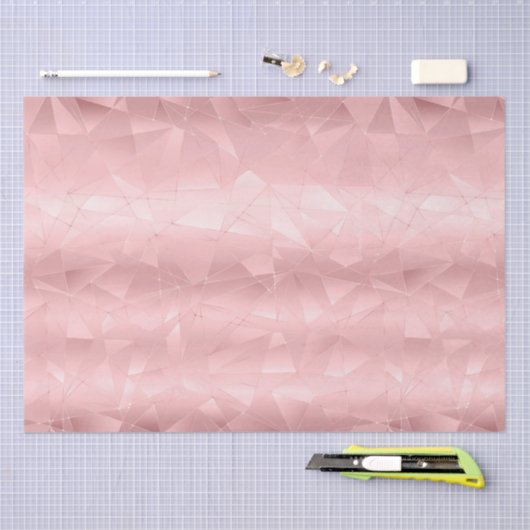ピンクの幾何学的な三角形のグリッター おしゃれでスタイリッシュなトレンディーなデザイン 薄葉紙 (クラフト)
