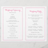 ピンクの幾何学的な三角形モダンの結婚式プログラム (裏面)