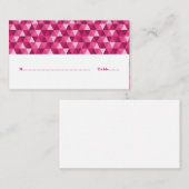 ピンクの幾何学的な三角形座席表 プレイスカード (正面/裏面)