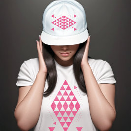 ピンクの幾何学的な三角形 キャップ