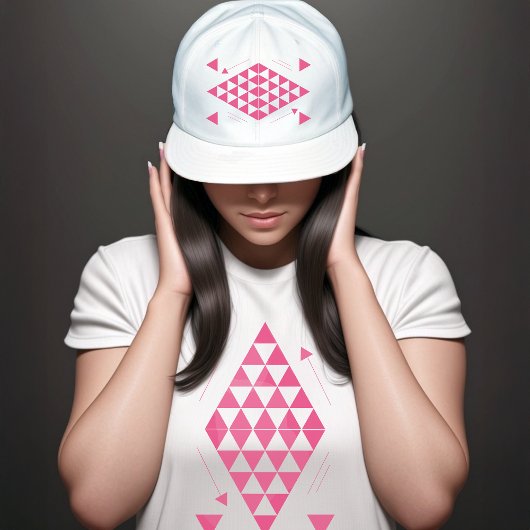ピンクの幾何学的な三角形 キャップ