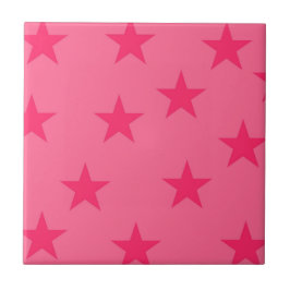 ピンクの幾何学的な星パターン タイル