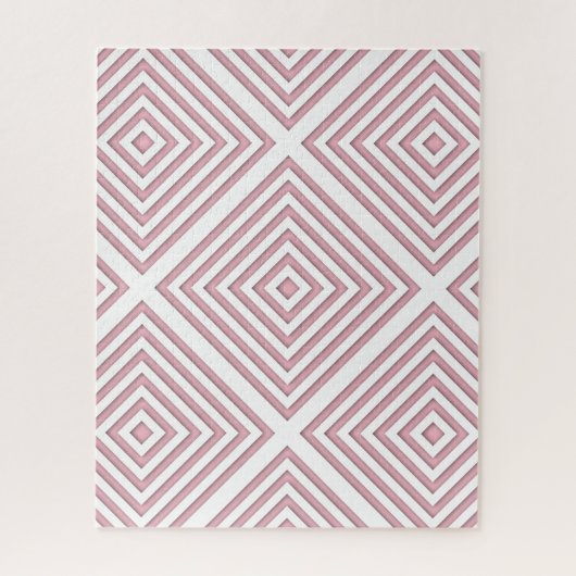 ピンクの幾何学的な正方形 ジグソーパズル (縦)