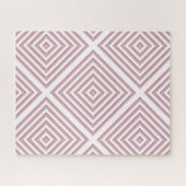 ピンクの幾何学的な正方形 ジグソーパズル (横)