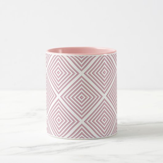ピンクの幾何学的な正方形 マグカップ (中央)