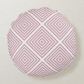 ピンクの幾何学的な正方形 ラウンドクッション (裏面)