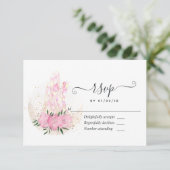 ピンクの幾何学的な水の色の結晶 出欠カード (スタンド正面)