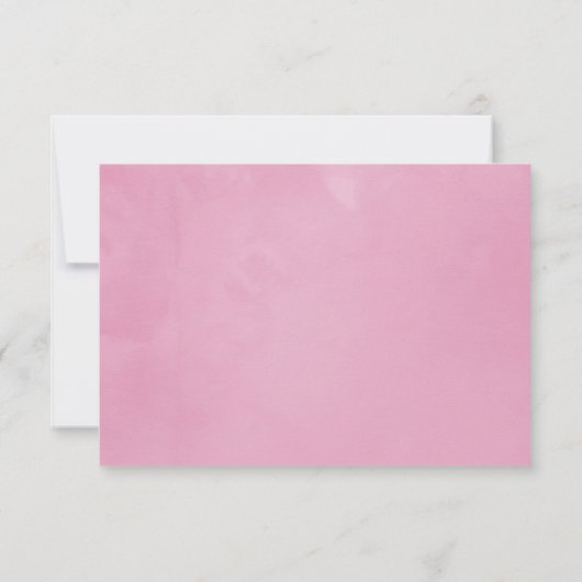 ピンクの幾何学的な水の色の結晶 出欠カード (裏面)