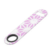 ピンクの幾何学的パターン スピード栓抜き (正面アングル)