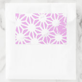 ピンクの幾何学的パターン 長方形シール (バッグ)