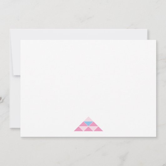 ピンクの幾何学的結婚三角形のカップルのシャワー 招待状 (裏面)