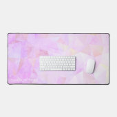 ピンクの幾何結晶拡張カスタム デスクマット (キーボード&マウス)