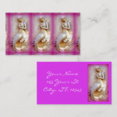 ピンクの座っている人魚サンダー_コーブ 名刺 (正面/裏面)