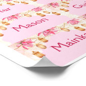 ピンクの座席表テンプレート ポスター (角)