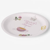 ピンクの庭でのお茶会 ブライダルシャワー ペーパープレート (アングル)