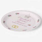 ピンクの庭でのお茶会 ブライダルシャワー ペーパープレート (アングル)