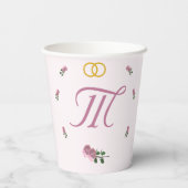 ピンクの庭でのお茶会 ブライダルシャワー 紙コップ (裏面)