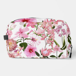 ピンクの庭と熱帯の花のイラストレーション。 ドップキット