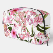 ピンクの庭と熱帯の花のイラストレーション。 ドップキット (右コーナー)