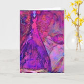 ピンクの庭の妖精の挨拶状 カード (黄色い花)