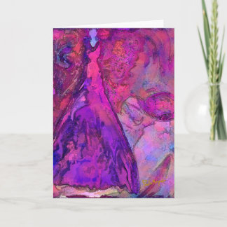 ピンクの庭の妖精の挨拶状 カード