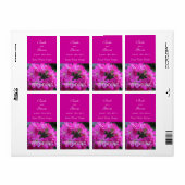 ピンクの庭の花結婚のワインラベル。 ラベル (フルシート)