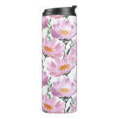 ピンクの庭の花：手描きシームレス。 タンブラー (回転左)