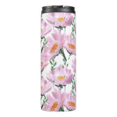 ピンクの庭の花：手描きシームレス。 タンブラー (裏面)