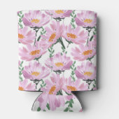 ピンクの庭の花:手描きシームレス。 缶クーラー (裏面)