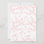 ピンクの庭園でのチャイナ風ブライズランチ 招待状 (裏面)