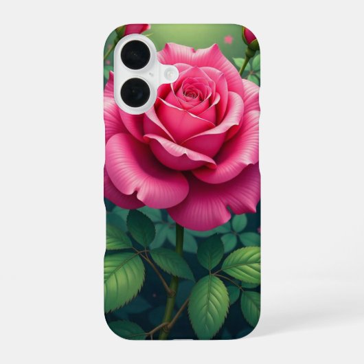 ピンクの庭園バラ iPhone 16ケース (裏面)