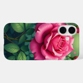 ピンクの庭園バラ iPhone 16ケース