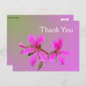 ピンクの庭感謝していの花葉書。 ポストカード (正面/裏面)