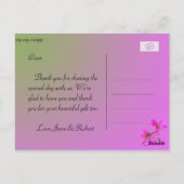 ピンクの庭感謝していの花葉書。 ポストカード (裏面)