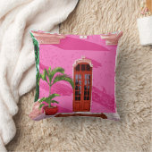 ピンクの建物構造 クッション (ブランケット)
