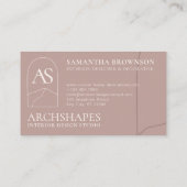 ピンクの建築ジオメトリ内部設計 名刺 (裏面)