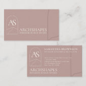 ピンクの建築ジオメトリ内部設計 名刺 (正面/裏面)